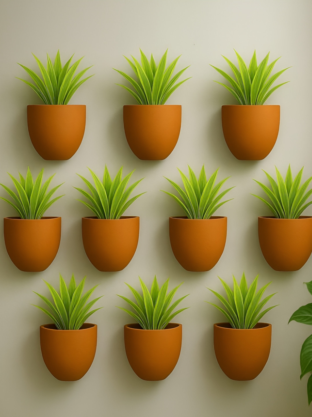 The handicraftian Hexane Red 10 Pieces Small Wall Hanging Planters