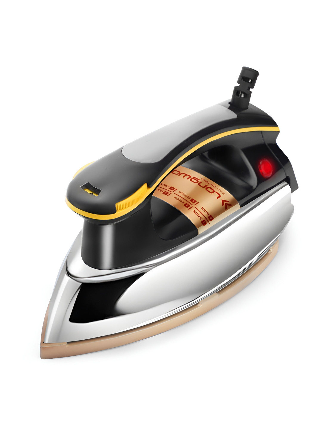 Longway Black 1000 Watt Heavy Weight Non-Stick Teflon Coated Dry Iron