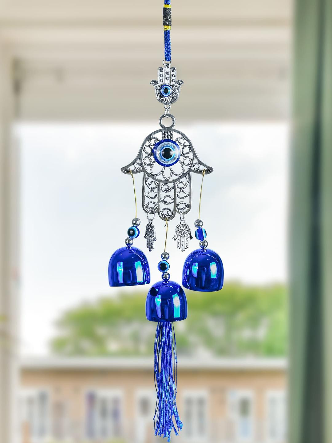 HINDCRAFT  Pack of 1 Evil Eye Hanging Windchimes