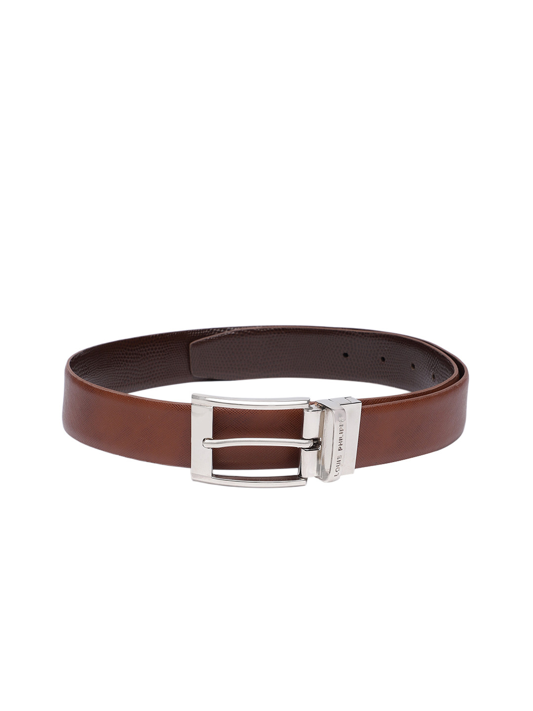 Louis Philippe Men Textured Leather Wide Belt