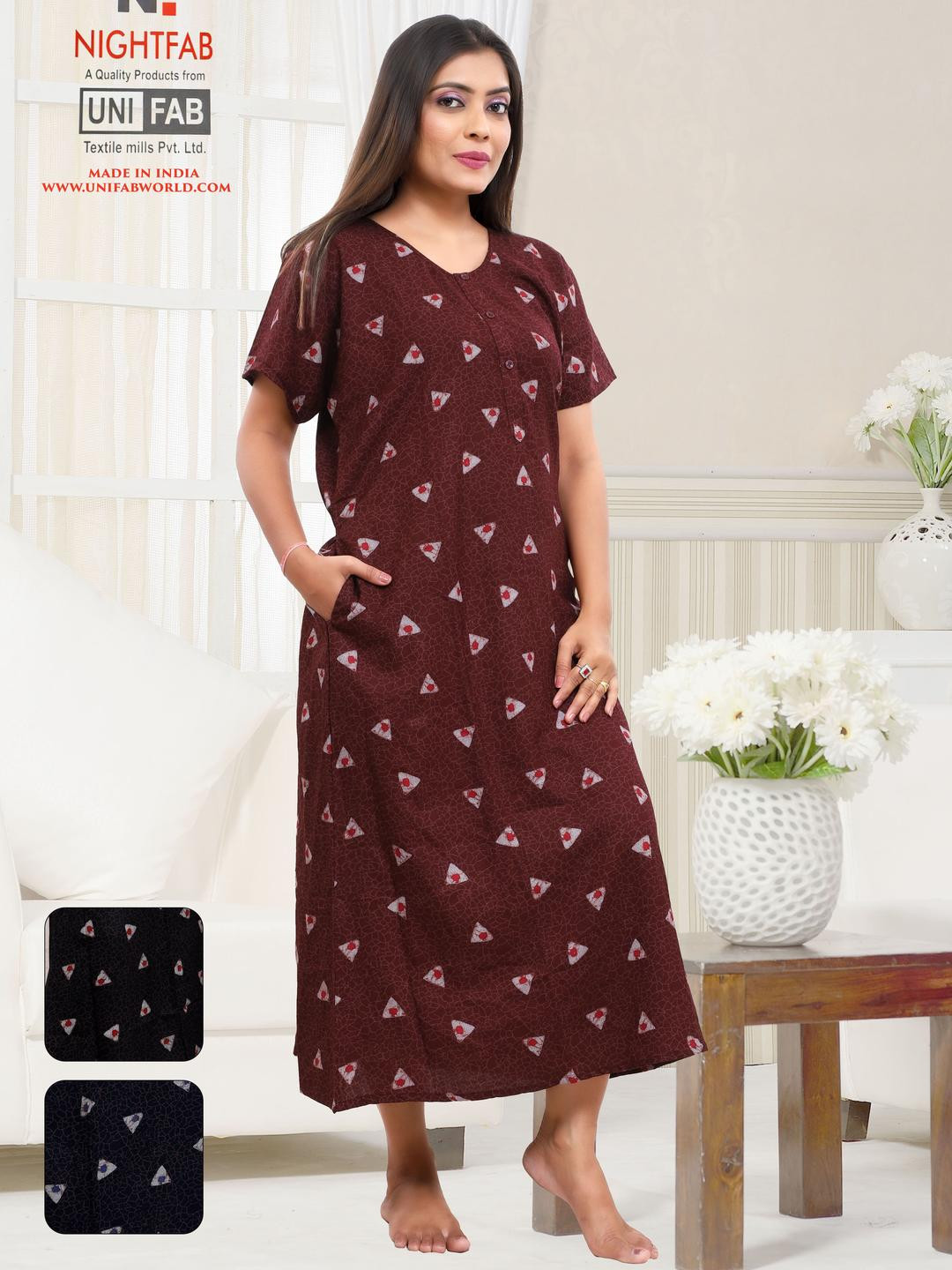 NIGHTFAB Women's Stylish Alpine Maxi Nightdress