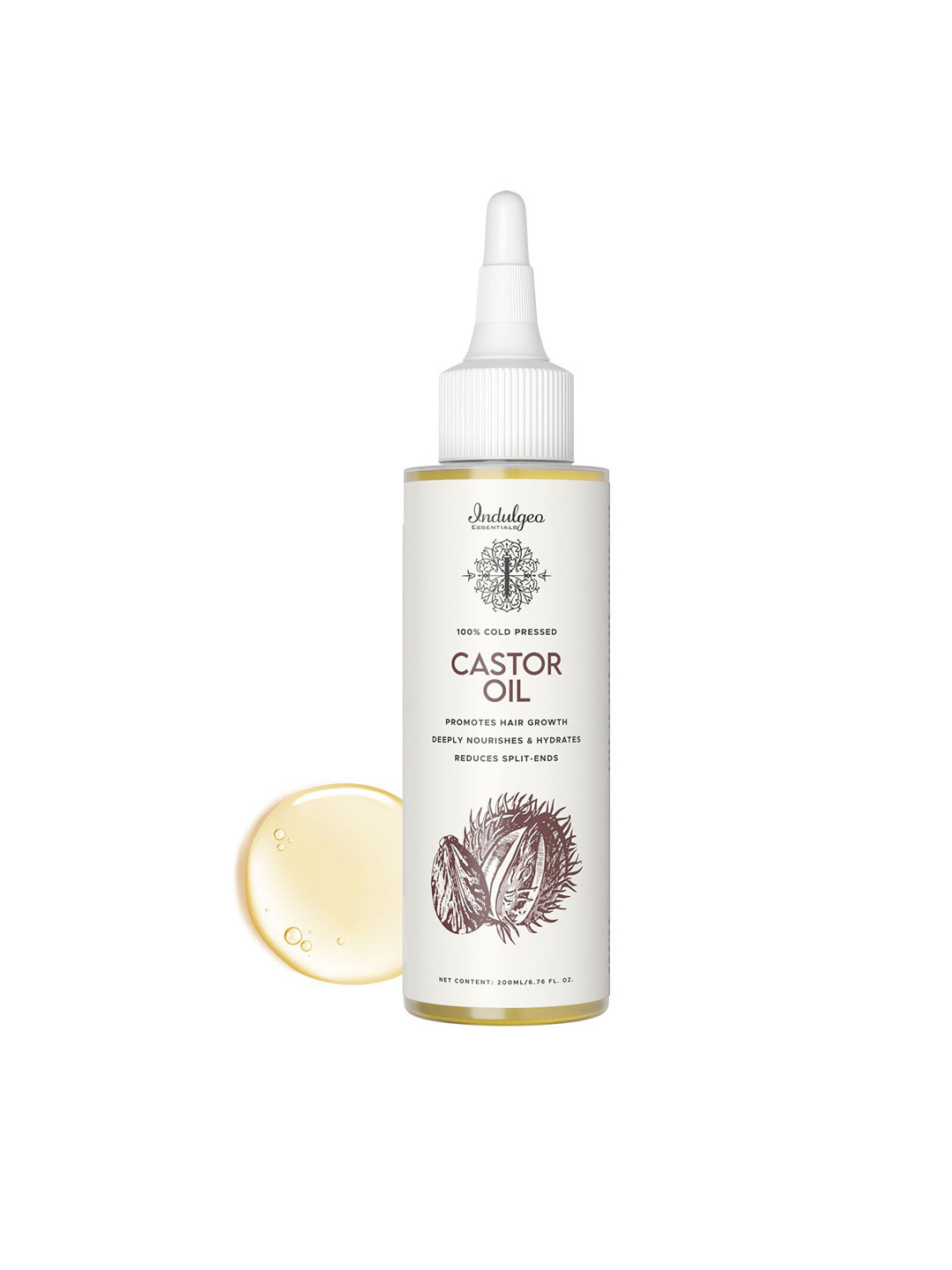 Indulgeo Essentials Cold-Pressed Castor Oil - 200 ml