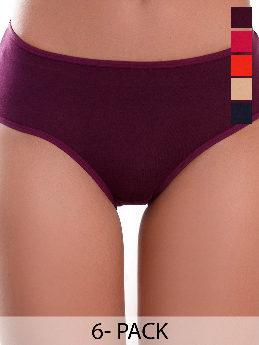 DHANDAI FASHION Pack Of 6 Pure Cotton Bikini Briefs Soft Cotton Panty (SC-M-12)Mlt Pcs-6
