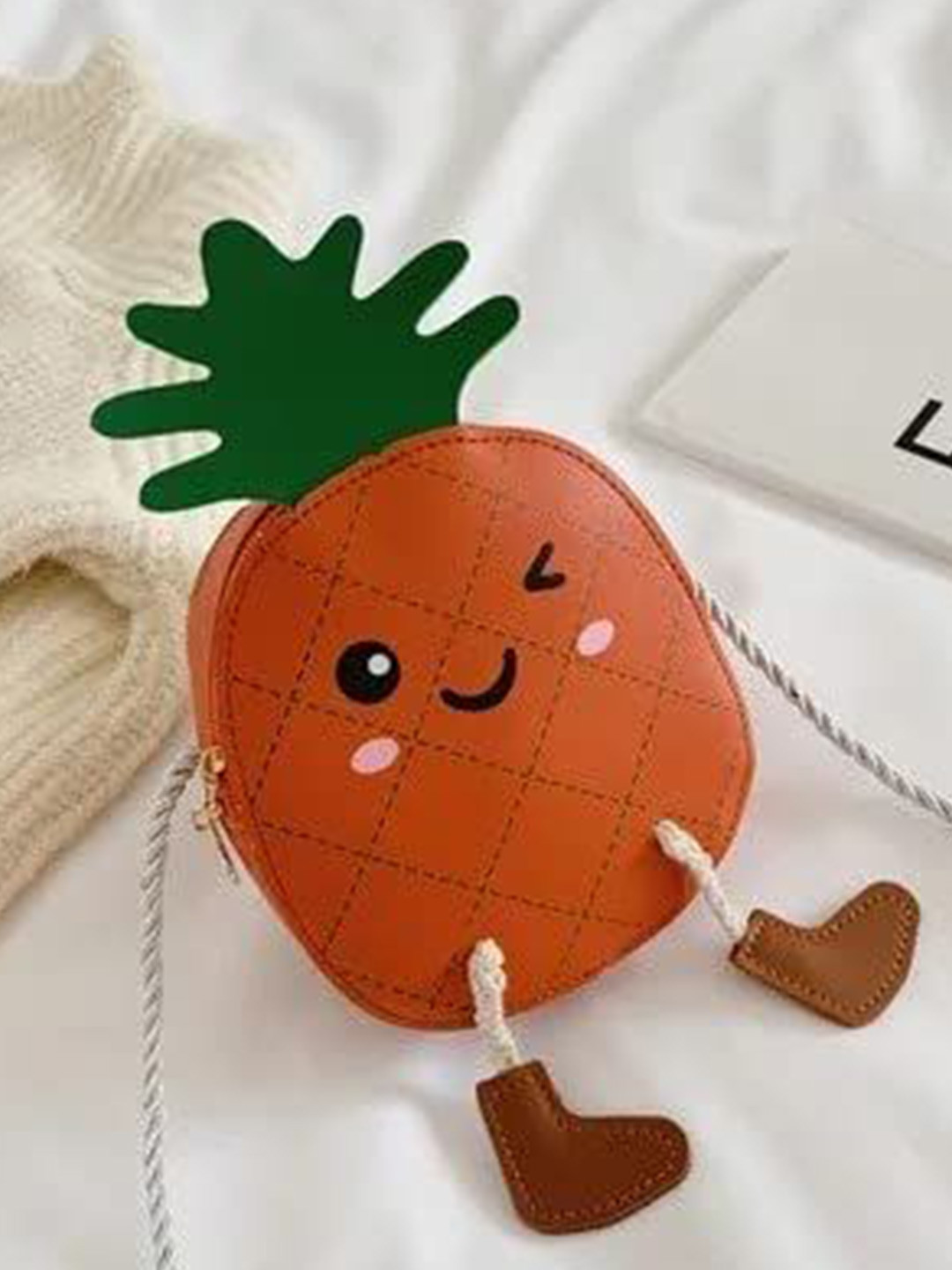 AUGEN Girls Pineapple Shape Crossbody Sling Bag