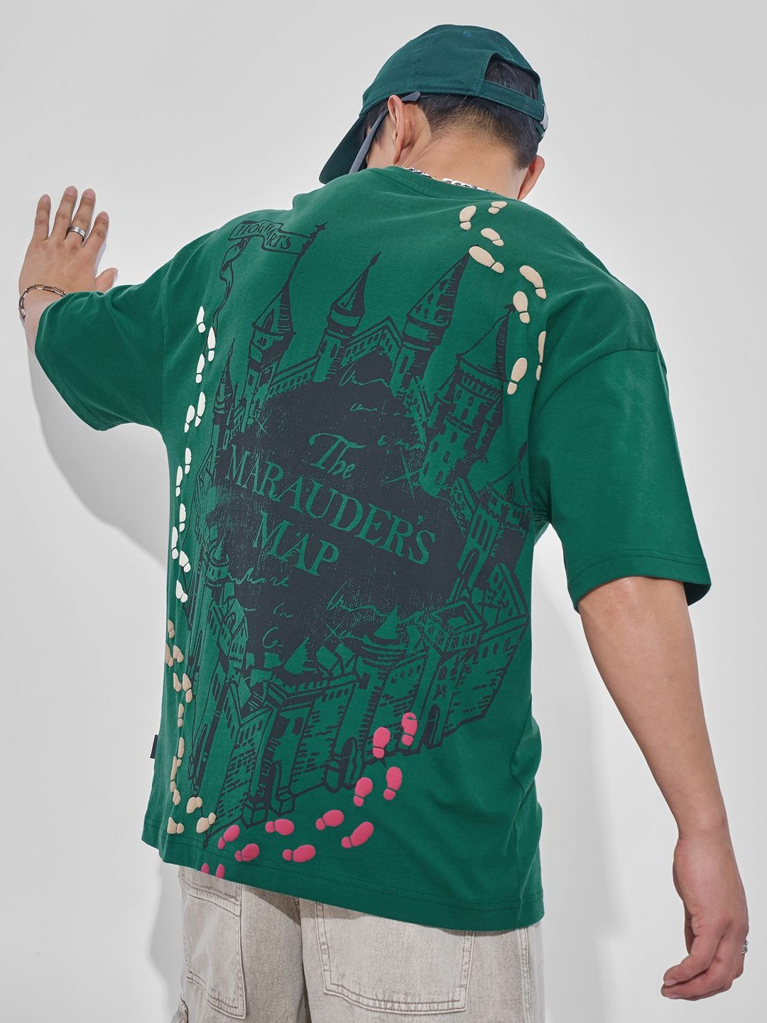 HIGHLANDER Men Harry Potter Graphic Printed Round Neck Oversized T-shirt