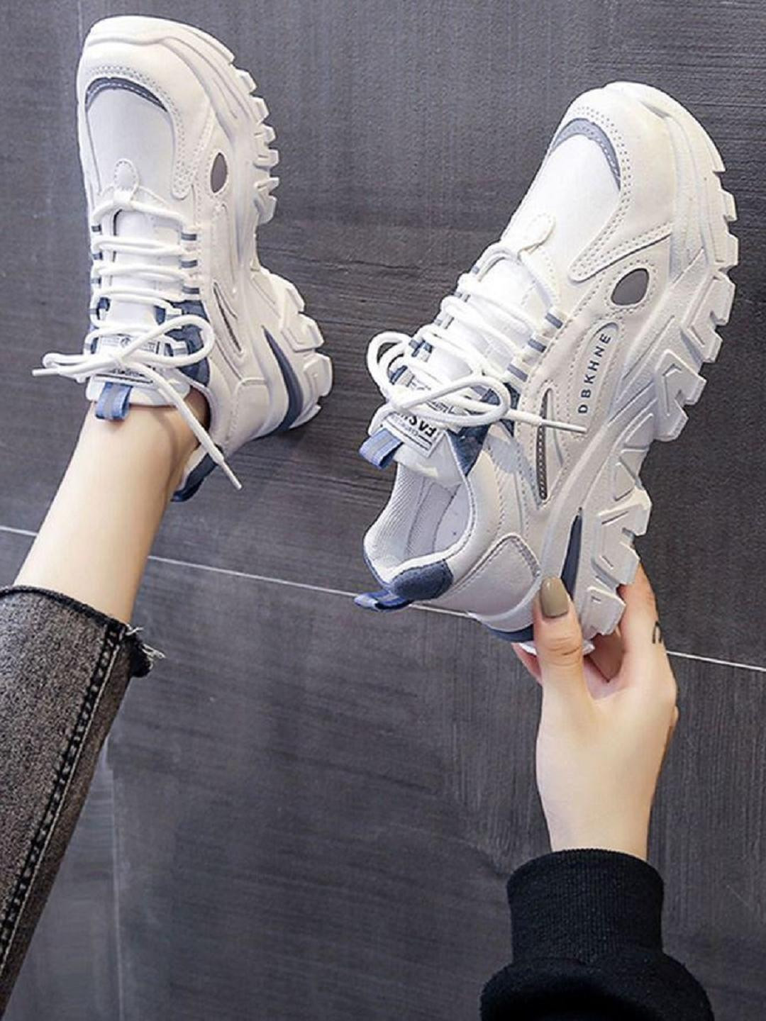 Shozie Women Textured Lace Up PVC Sneakers