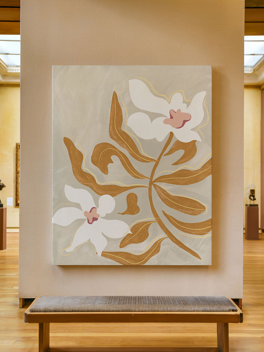 ASIAN MONK Multi Floral and Botanical Wood Wall Paintings