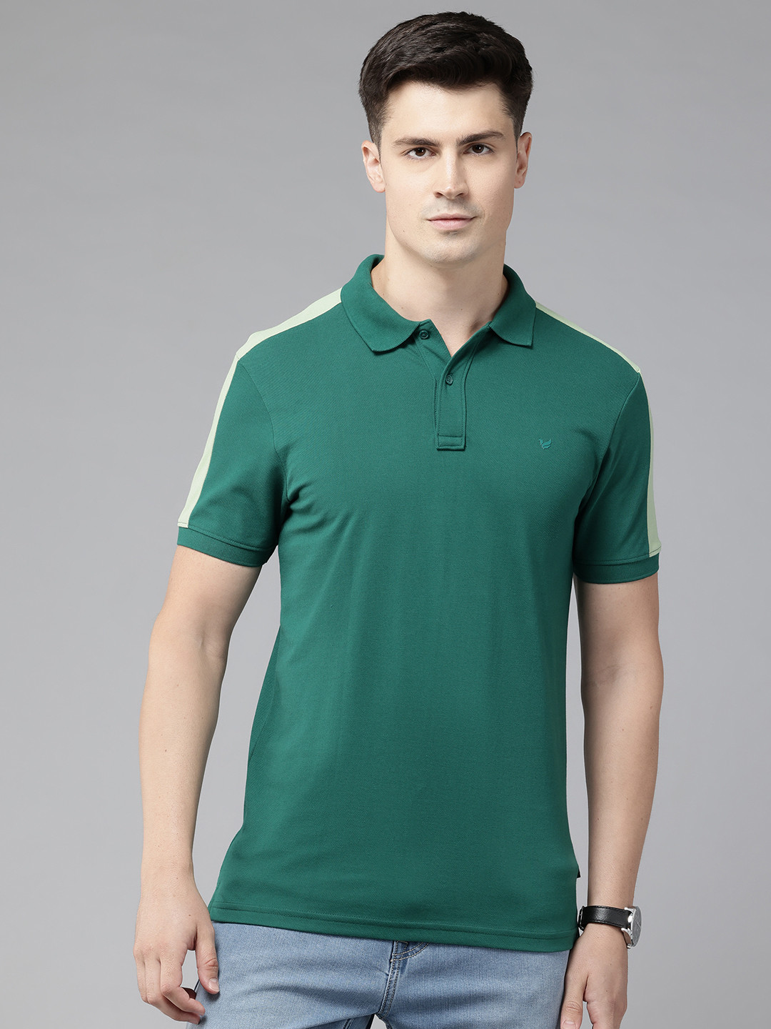 Blackberrys Contrasting Stripes Hypa Fresh Regular Fit Polo Collar T-shirt