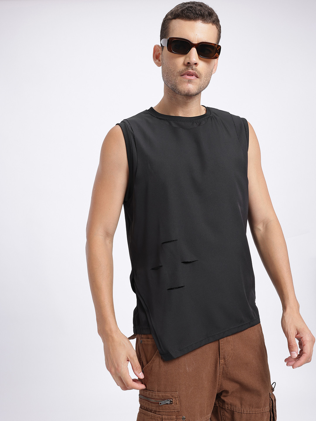 StyleCast x Revolte Cut-Out Layered Sleeveless T-shirt