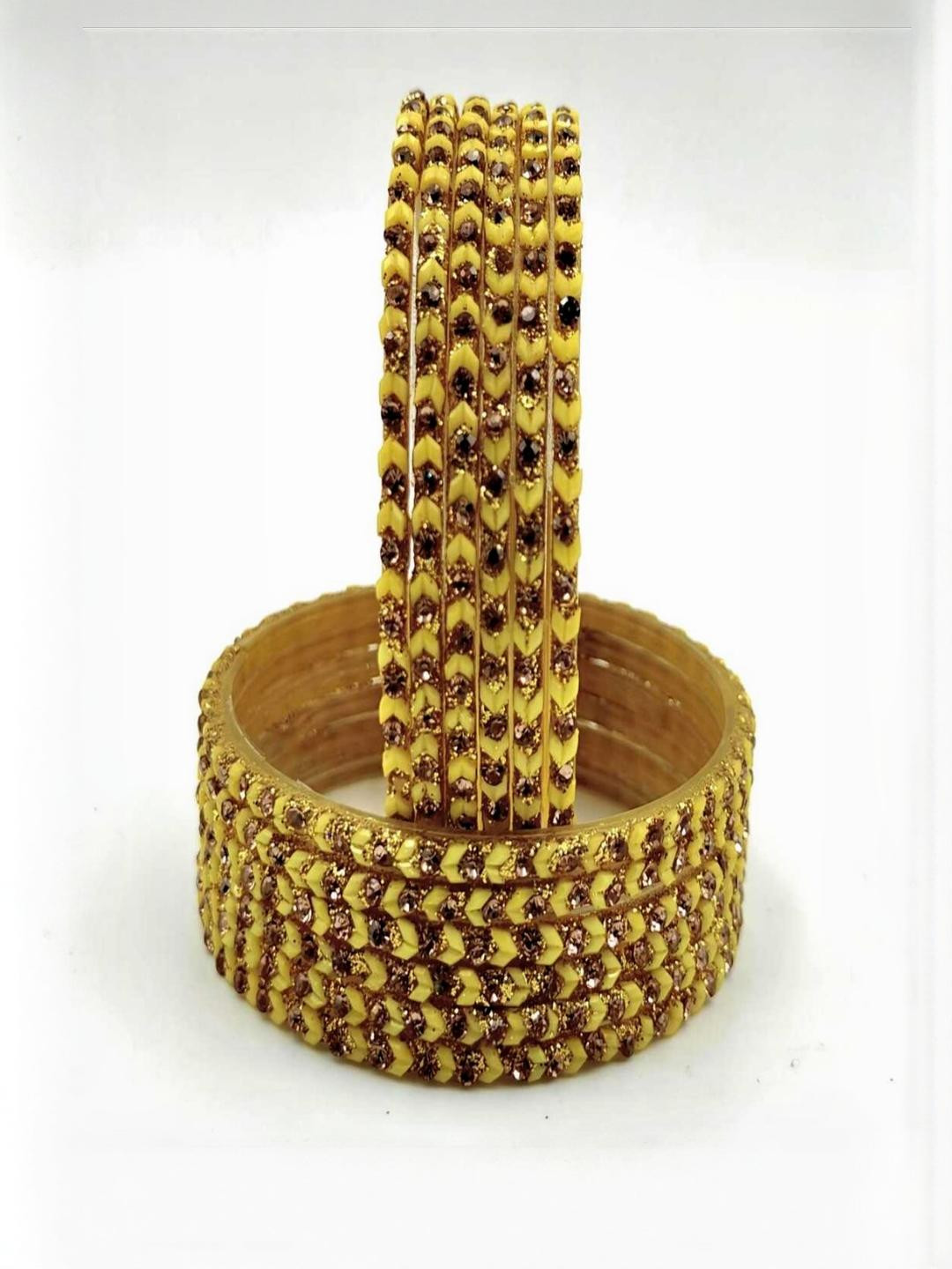 RAF DUKAN Women Artificial Stones Studded Bangles Set