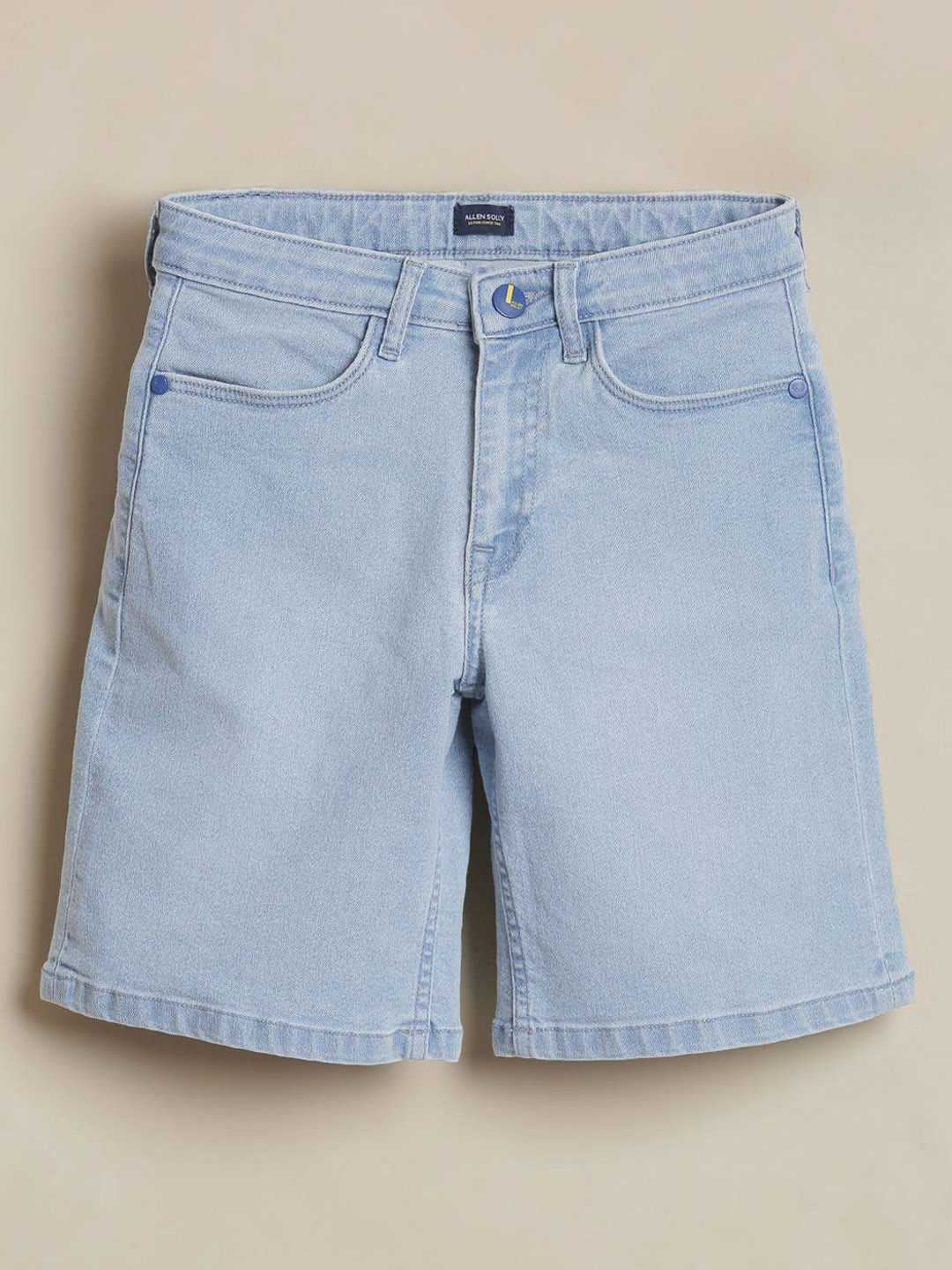 Allen Solly Junior Boys Light Blue Solid Shorts