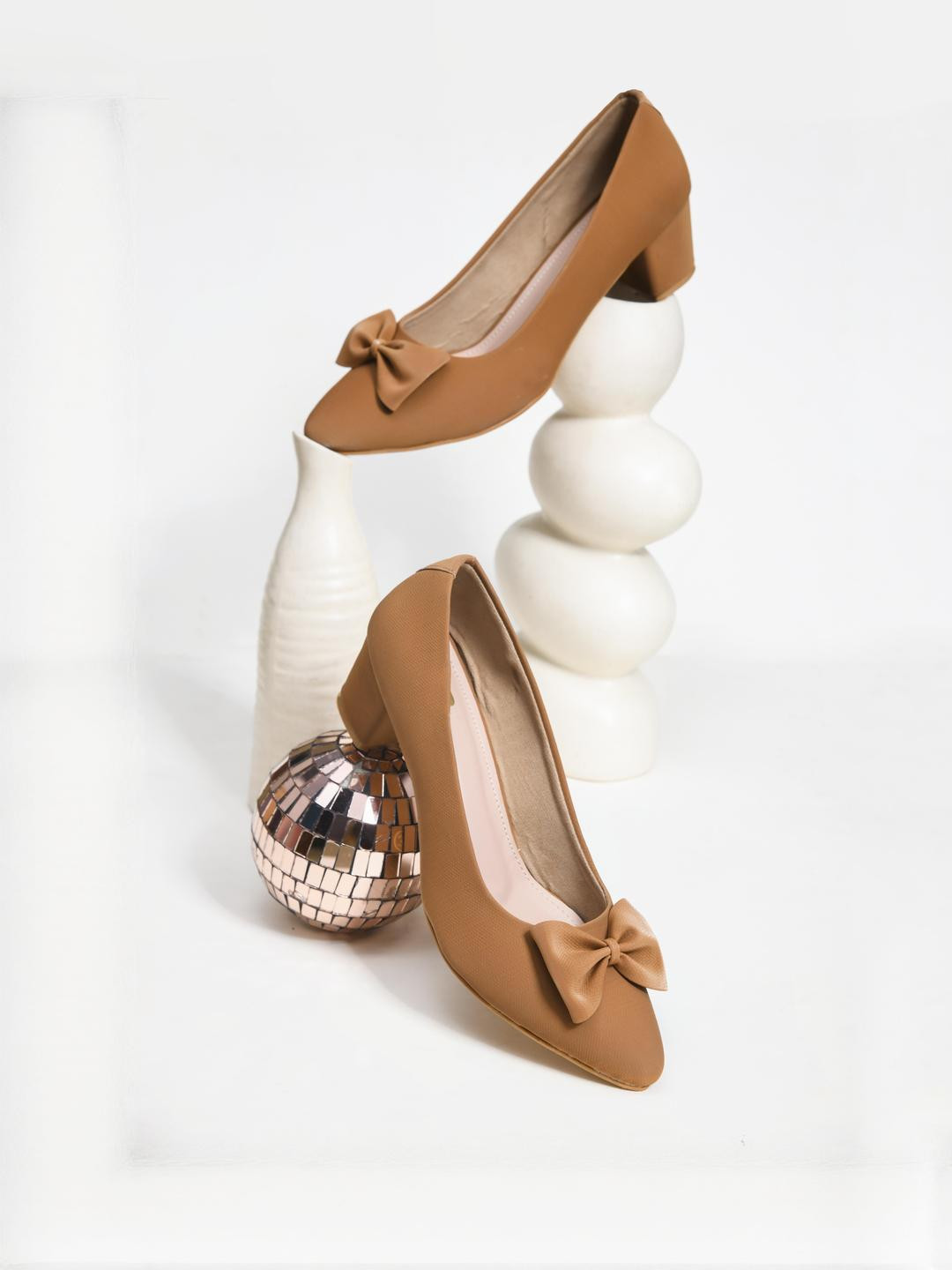 THE STHAPAK BLESS YOUR FEET Party Synthetic Leather Block Pumps