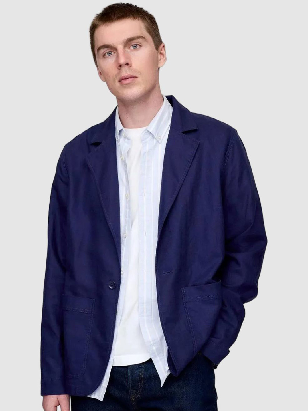 GAP Notch Lapel Single-Breasted Blazer