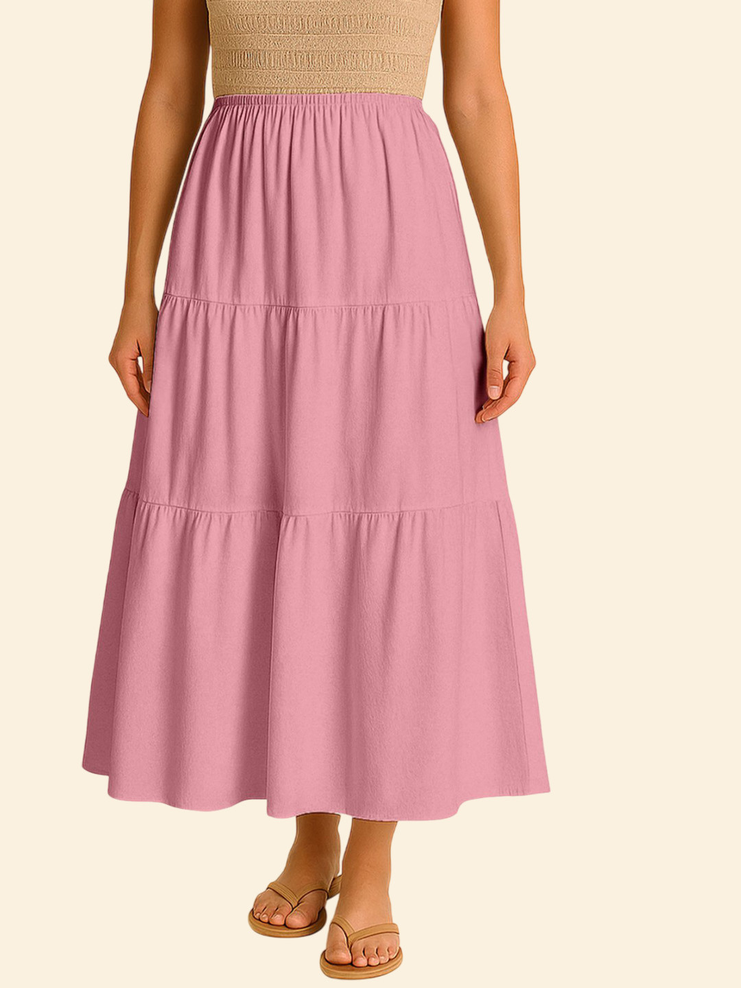 Moomaya Flowy Tiered Boho Skirt