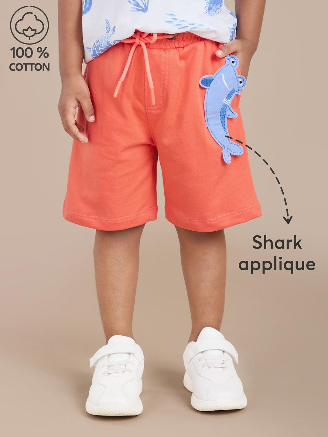 Hopscotch Boys Shark Cotton Shorts