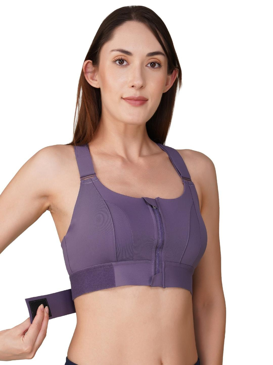 PIFTIF  Women Adjustable Valcro Straps Back Hock High Impact Sports Bra for Gym
