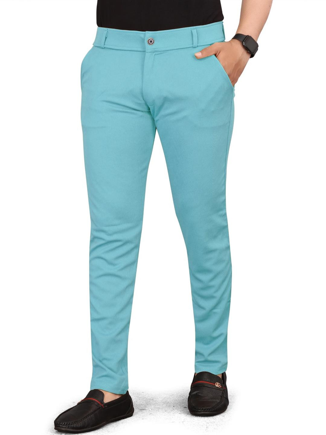 An Creation Men Comfort Mid Rise Regular Trousers