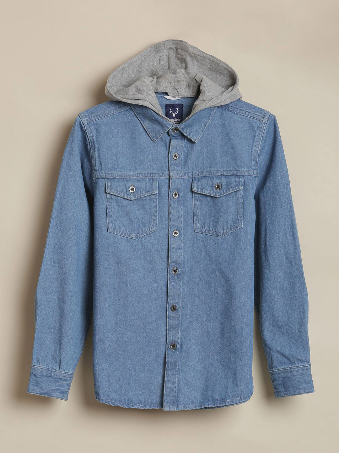 Allen Solly Junior Boys Hood Collar Long Sleeves Cotton Shirt