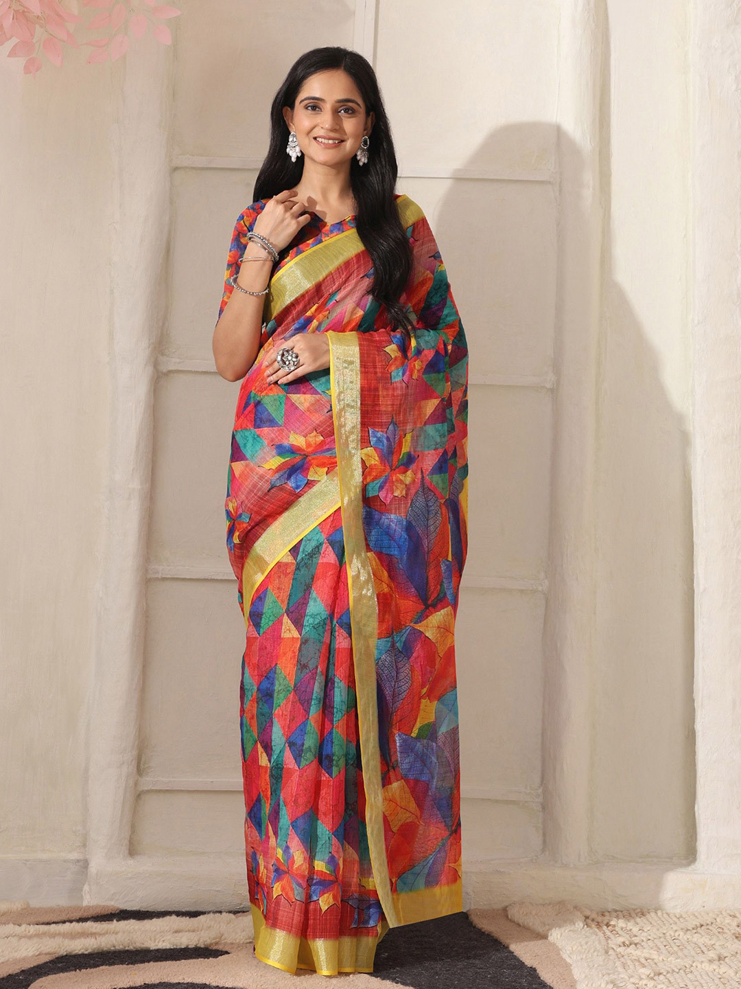 SHIVAM FABRICS Printed Saree