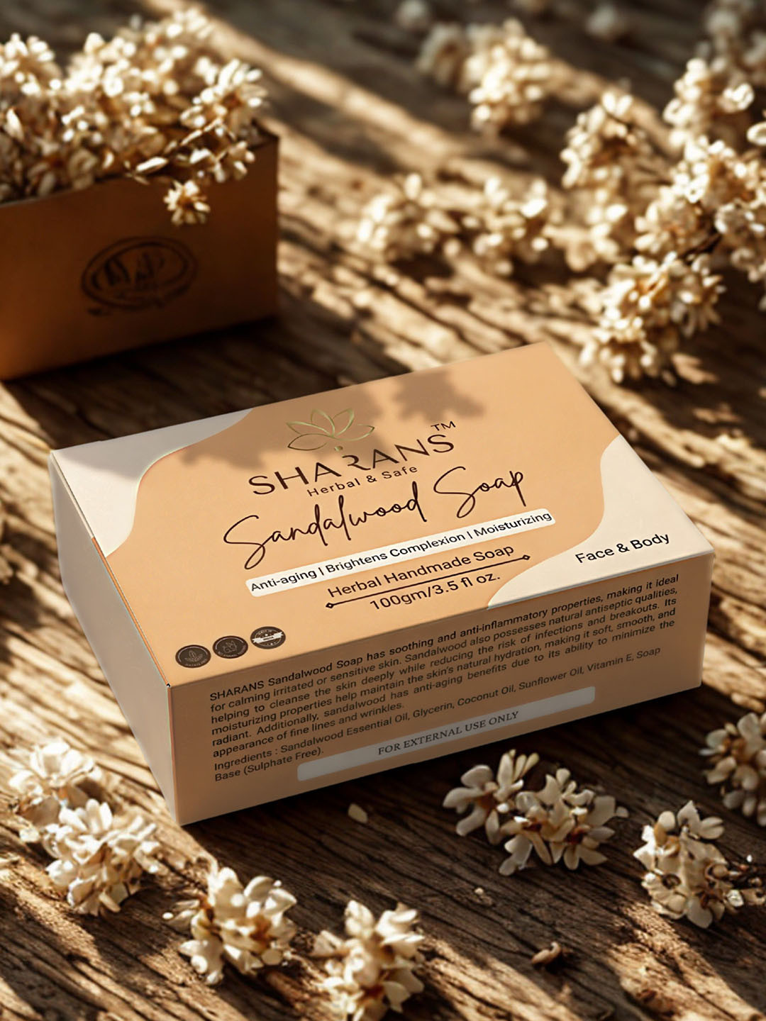 Sharans Set Of 3 Herbal Sandalwood Soap- 100 g Each
