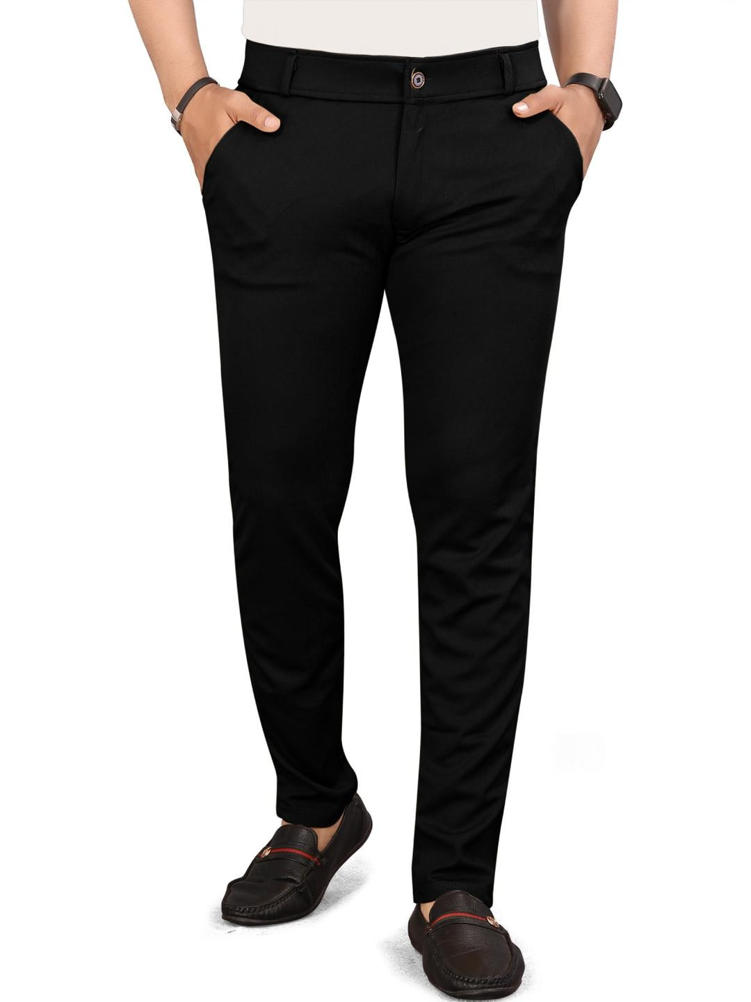 Alenjoy Men Slim Fit Formal Trousers