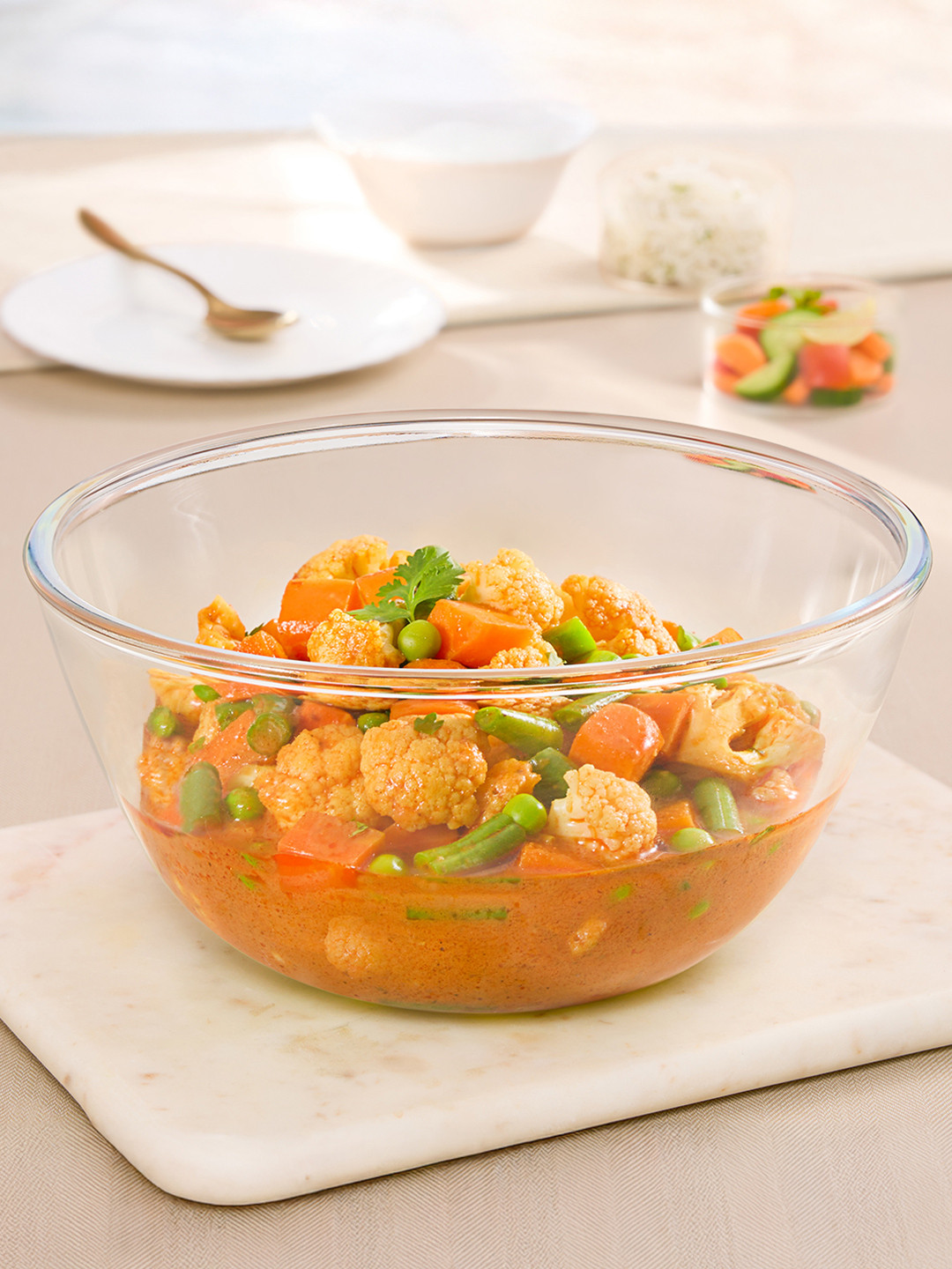 BOROSIL Transparent Microwafe Safe 2.5L Borosilicate Glass Bowl