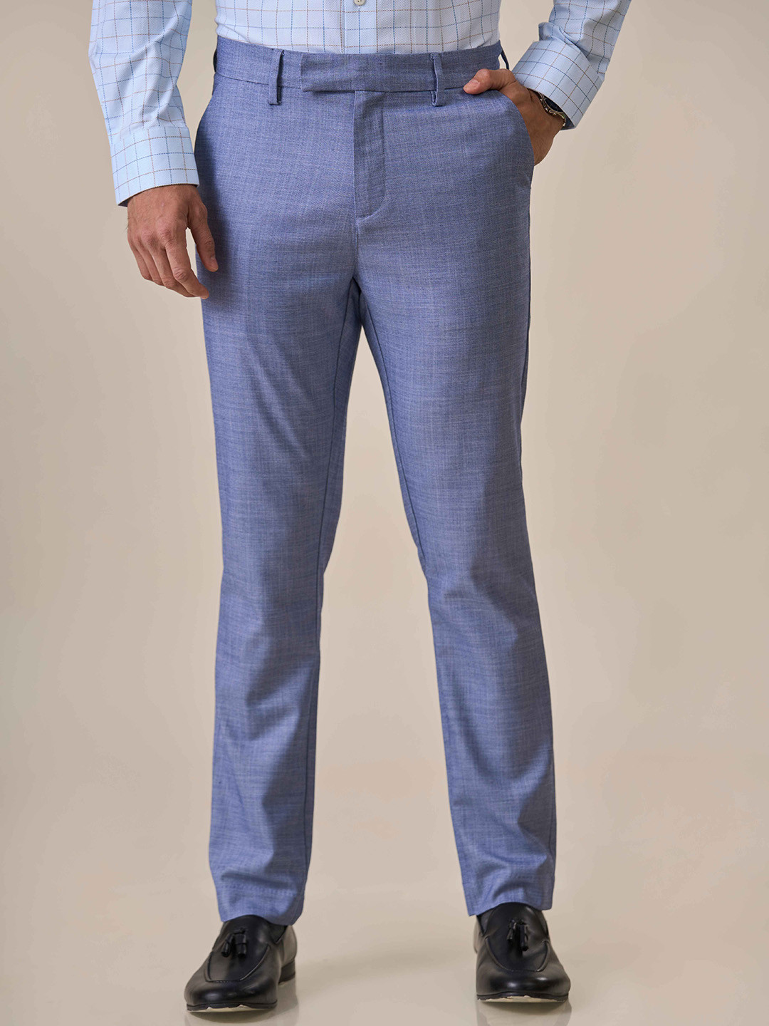 MH&Y Men Urban Slim Slim Fit Mid-Rise Formal Trousers