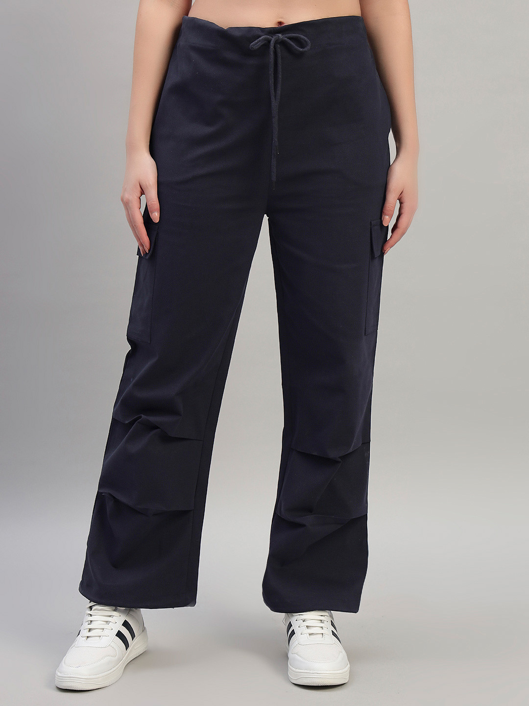 NATURE CRAFT Women Comfort Straight Fit High-Rise Trousers