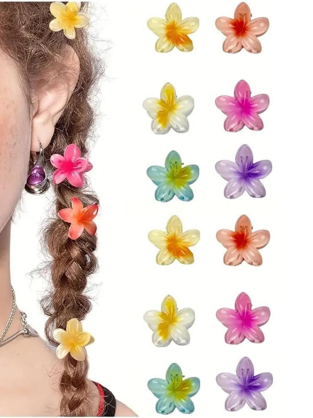 DIVASTRI Women Set of 12 Plastic Hair Claw Clips