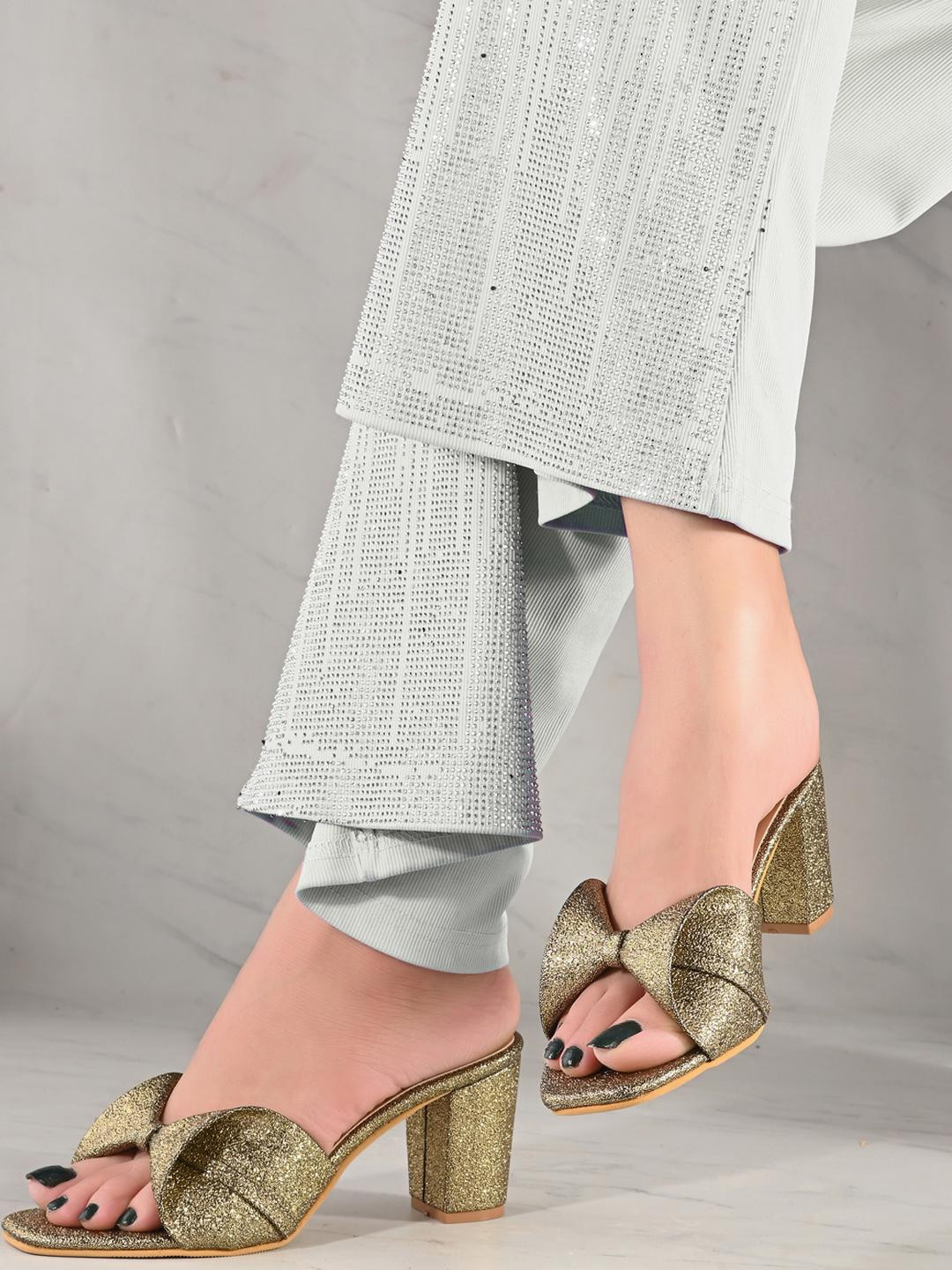 Valentino Women Party Wear Gold Heels