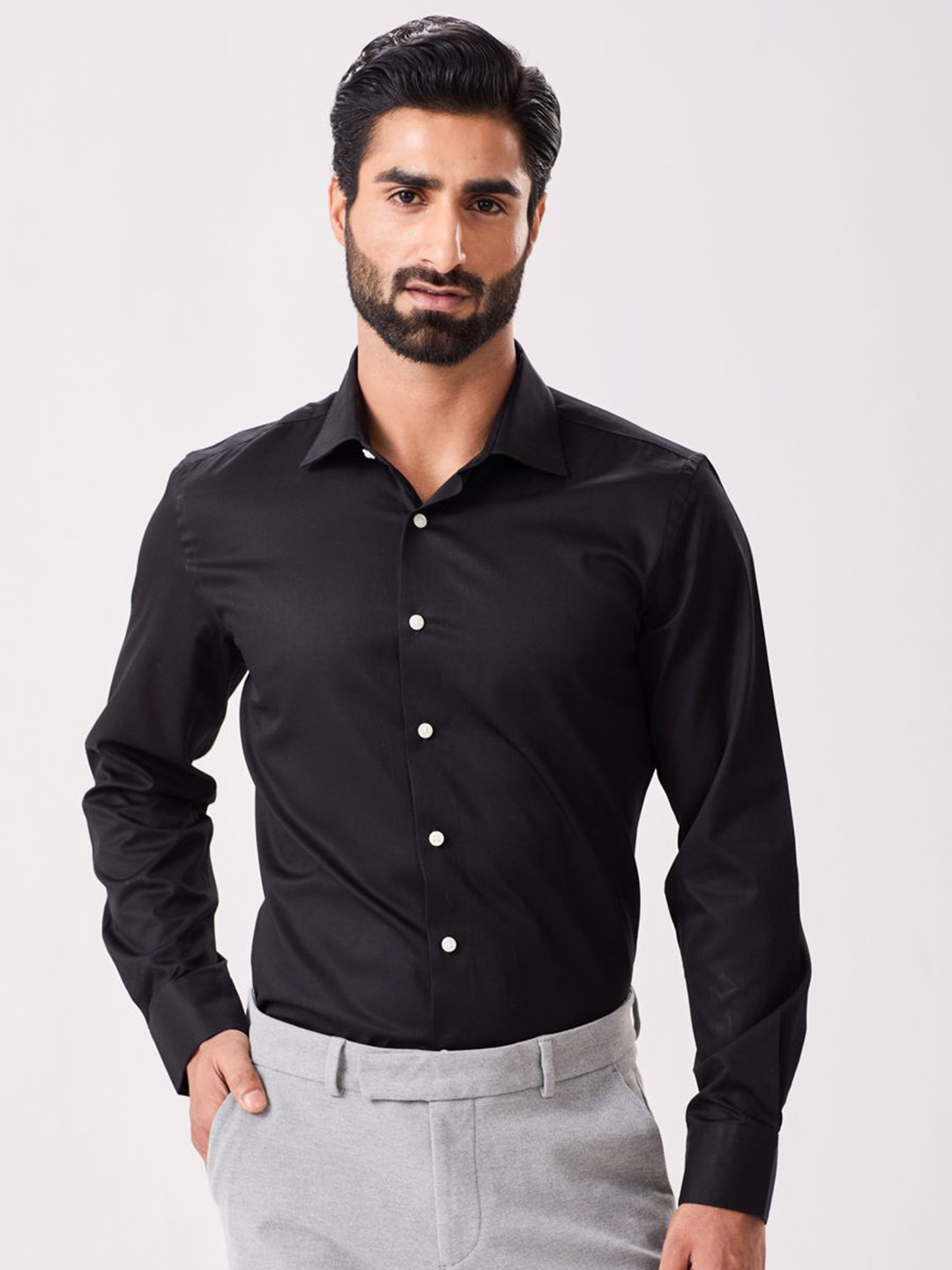 MH&Y Men Urban Slim Slim Fit Formal Knit Trousers