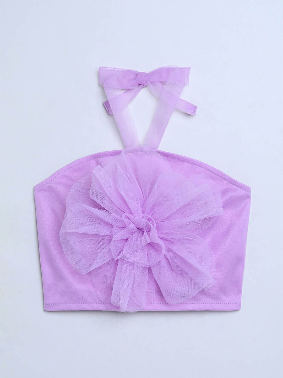 taffykids Girls Halter Neck Net Boxy Crop Top