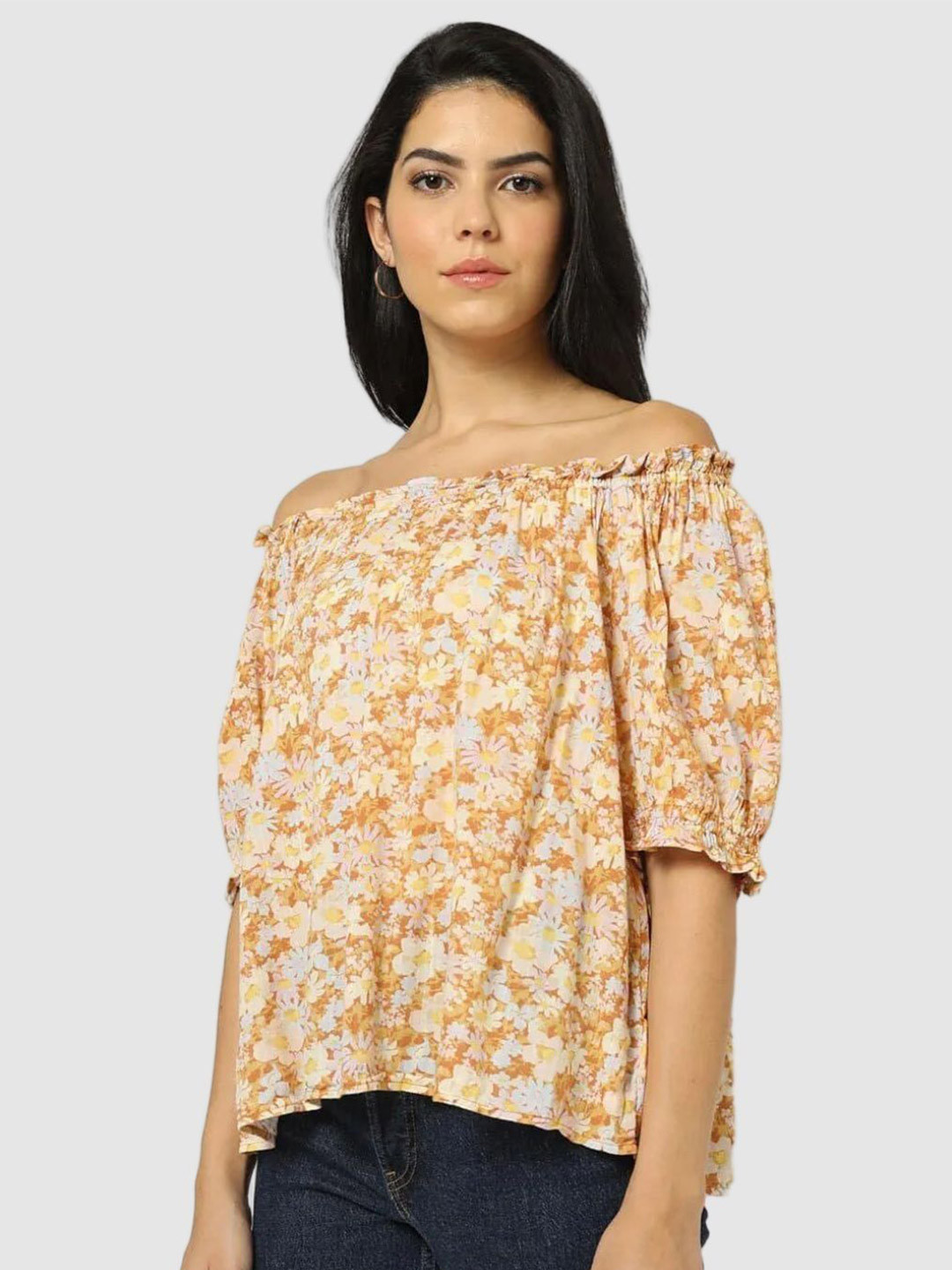 GAP Women Ethnic Motifs Printed Off-Shoulder Top