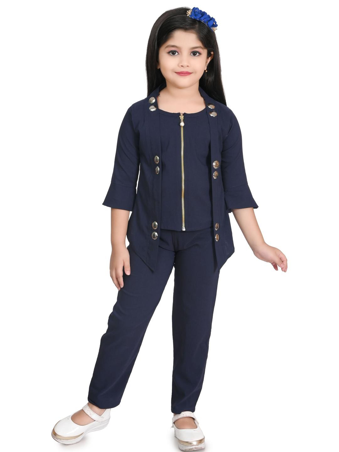 FARIHA FASHIONS Girls Cotton Blend Clothing Set