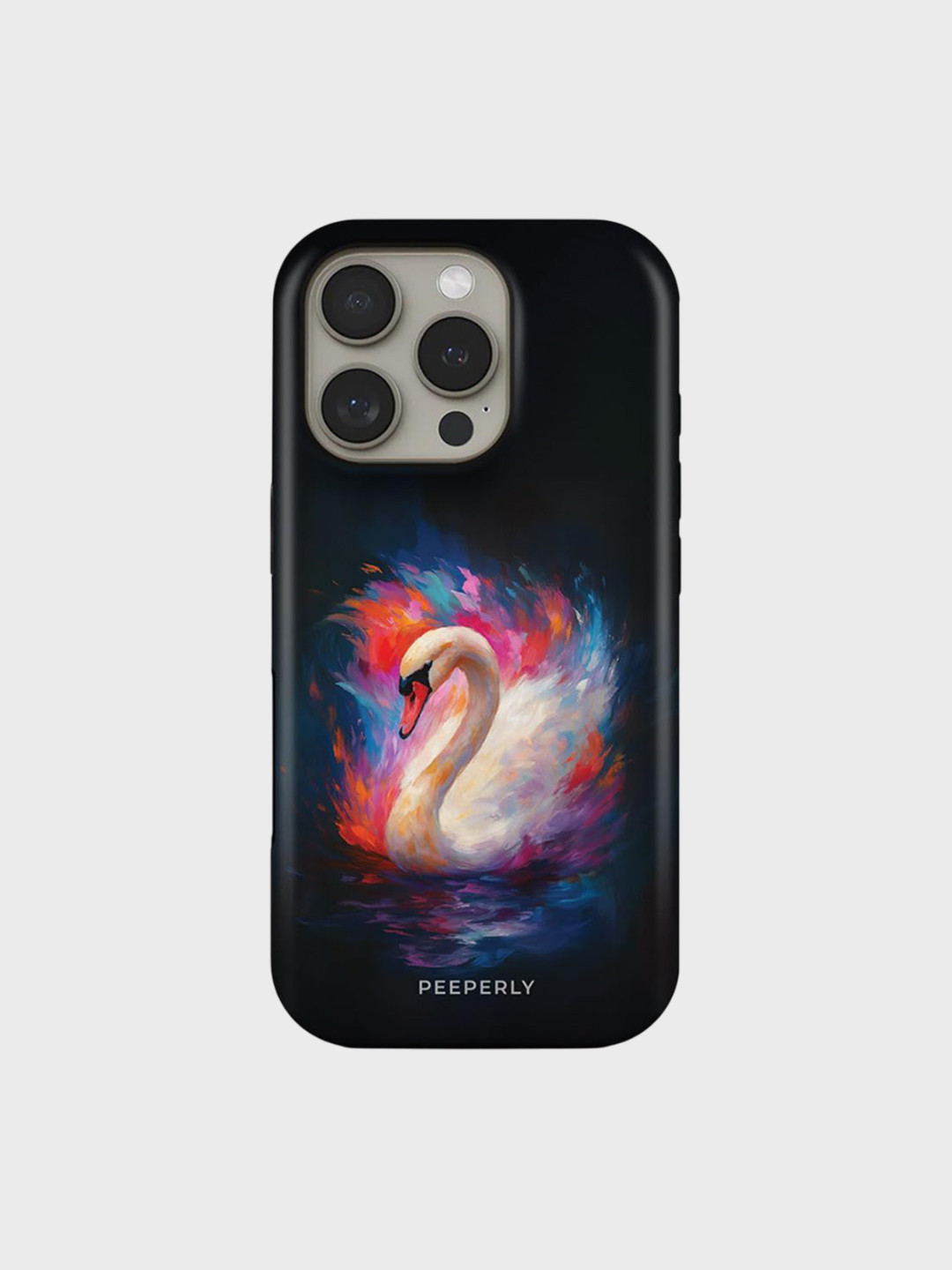 PEEPERLY Women Swan Crystal Printed iPhone 14 Impact Resistant Back Case