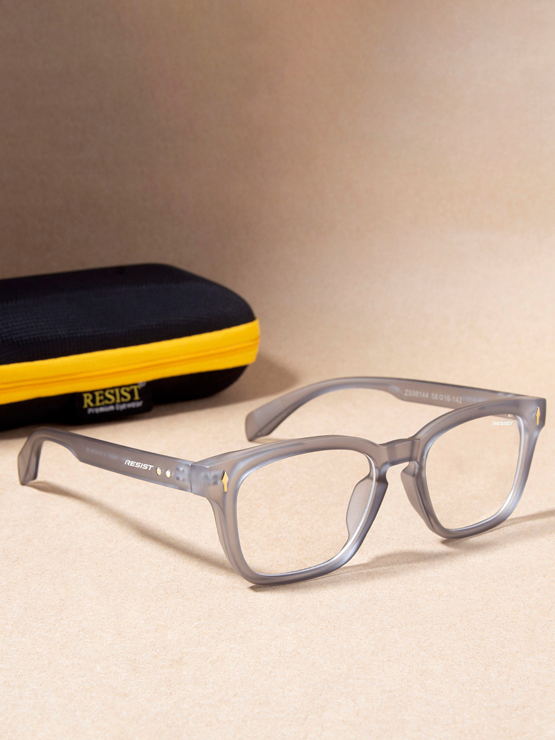 RESIST EYEWEAR Unisex Wayfarer Sunglasses With UV Protection FIERY GREY CLEAR