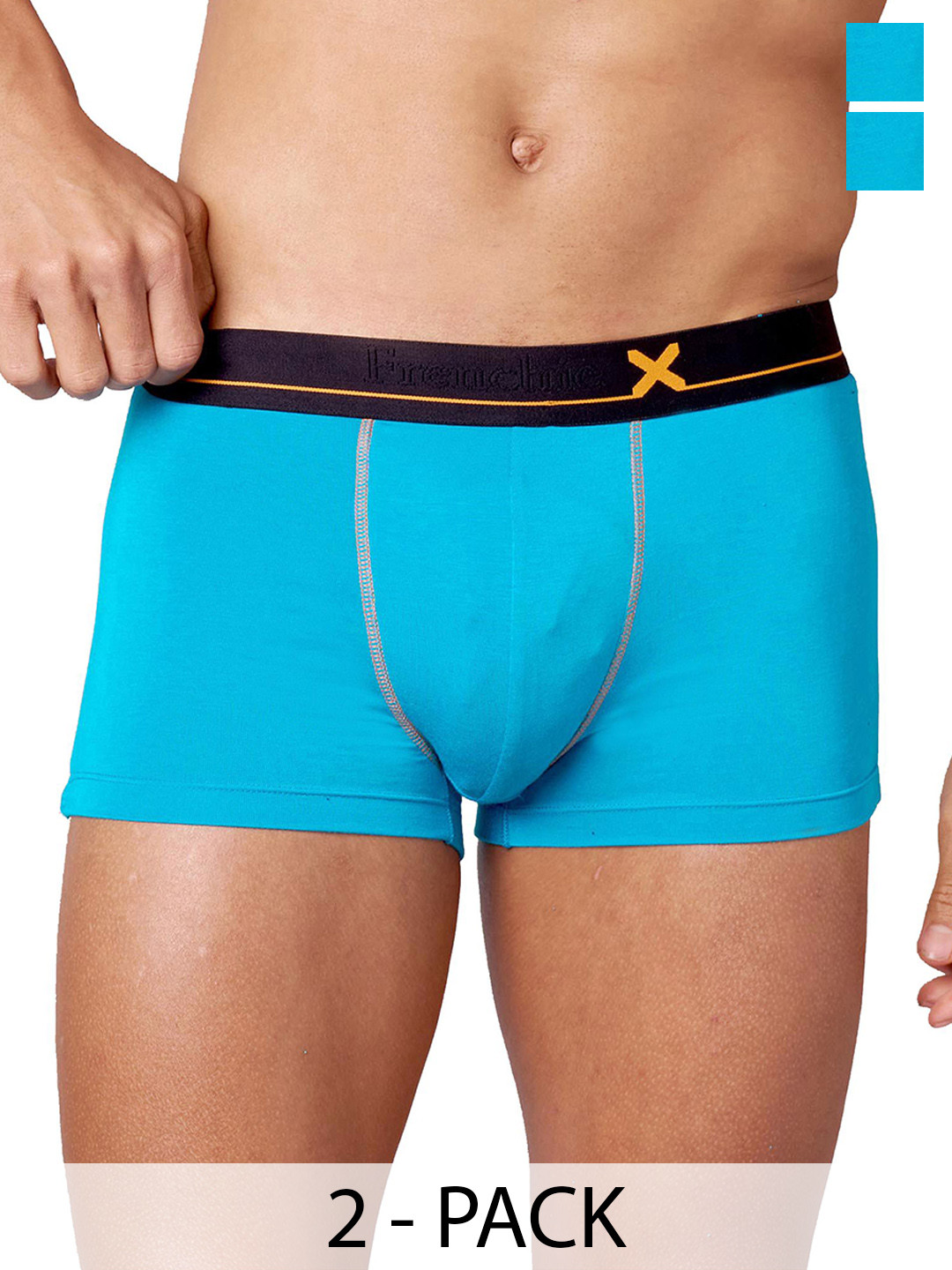 FRENCHIE Pack Of 2 Mid-Rise Short Trunks FR-MI-TR-DRIP-1X5-CBBLU-S-PO2