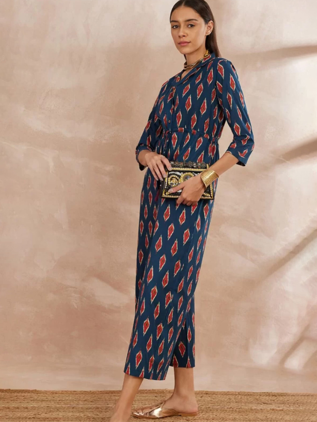 ANGIYA Women Viscose Rayon Printed Basic Jumpsuit