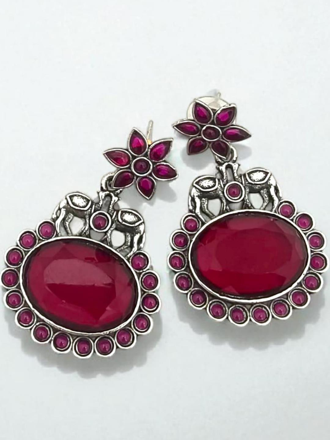 BFC - BUY FOR CHANGE Silver-Plated Alloy Artificial Stones Chandbalis