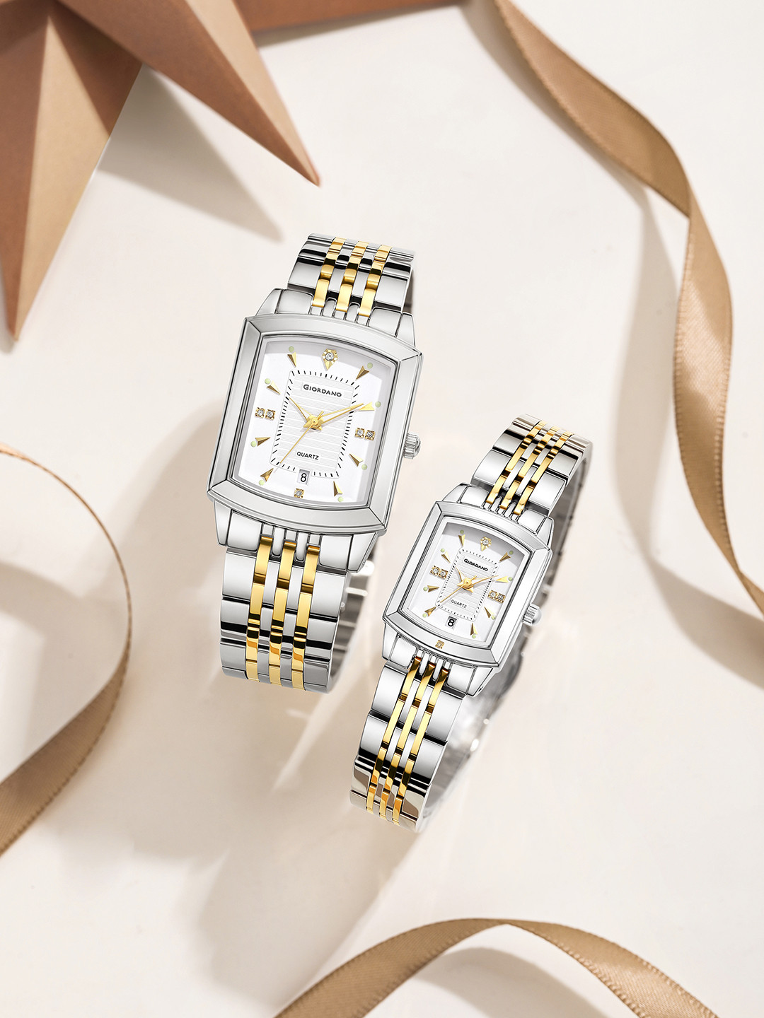 GIORDANO Unisex Pack Of 2 Bracelet Style Straps Analogue Watch GZ-991-SET-22
