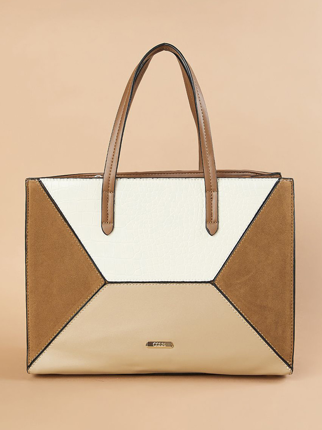 CODE by Lifestyle Women Colourblocked Structured Tote Bag