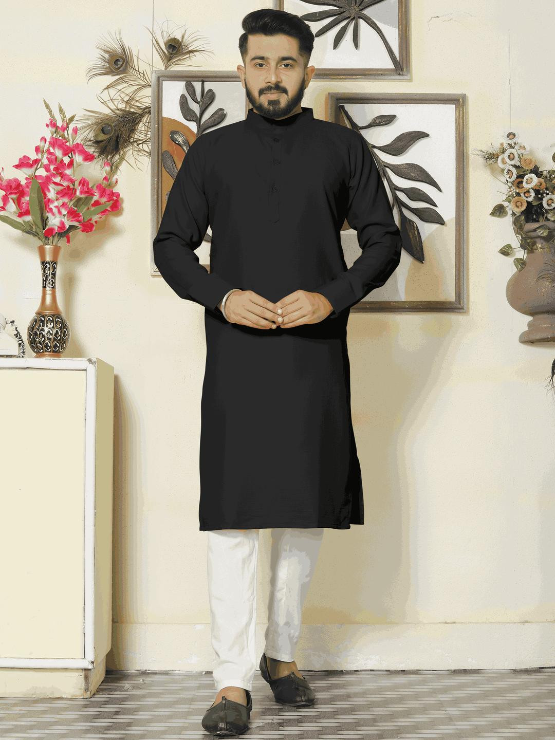 Archittam Men Black Kurta Sets