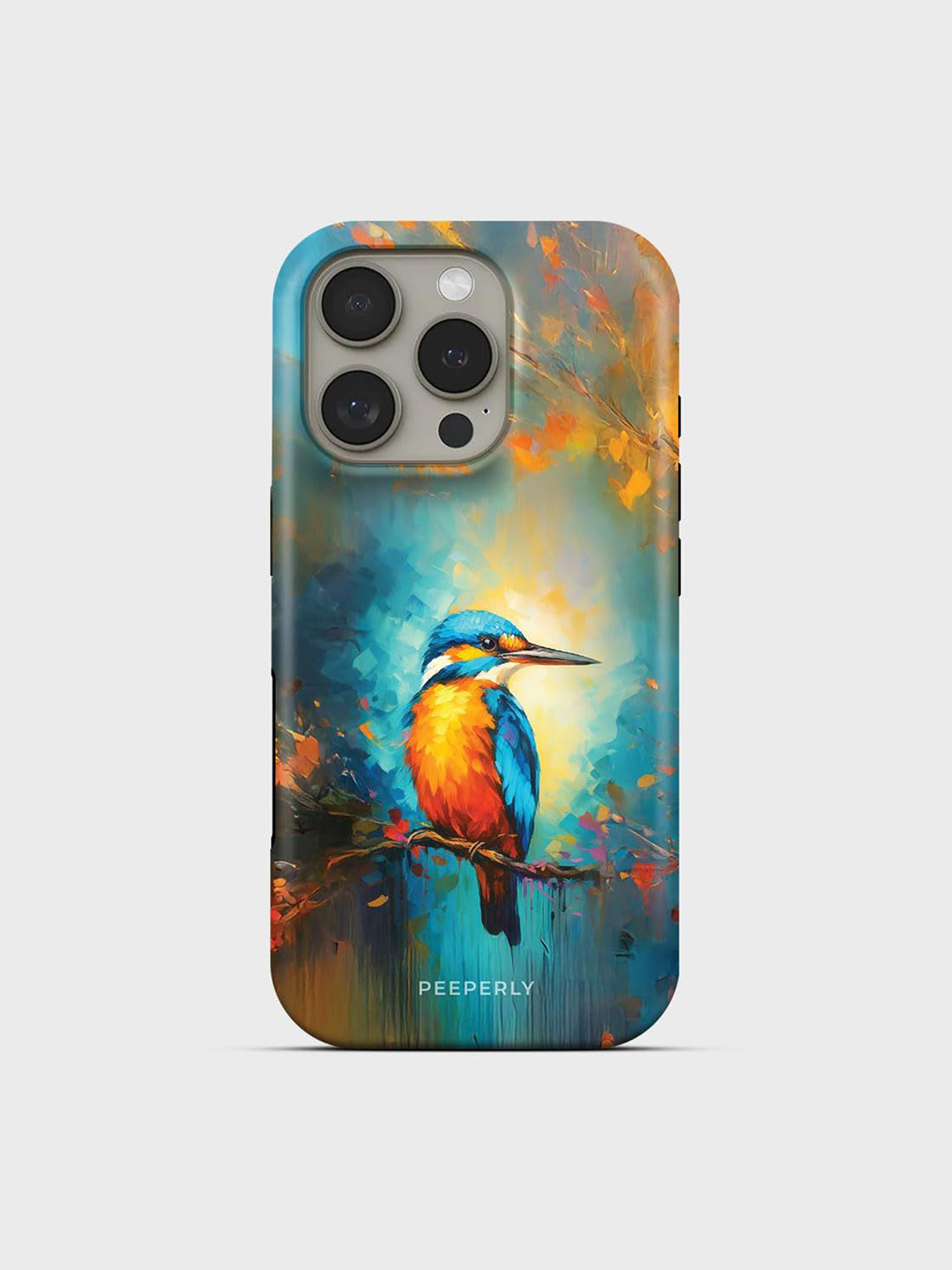 PEEPERLY Women Kingfisher Crystal Printed iPhone 14 Impact Resistant Back Case