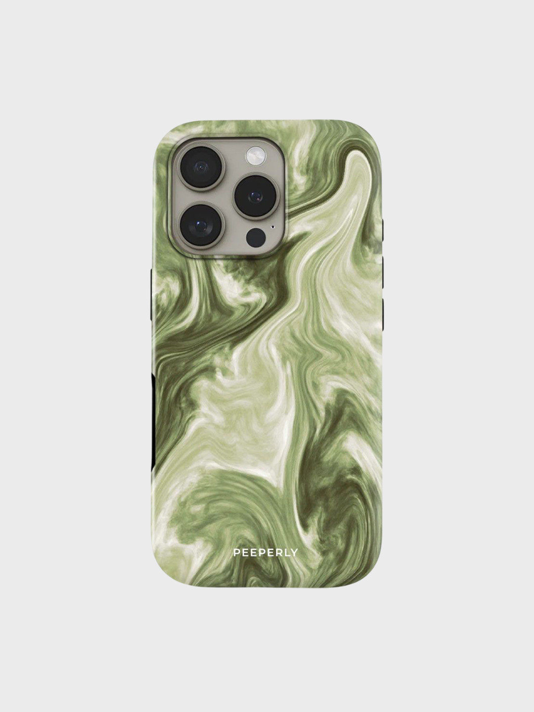 PEEPERLY Women Moss Marble Printed iPhone 14 Back Case Mobile Accessories