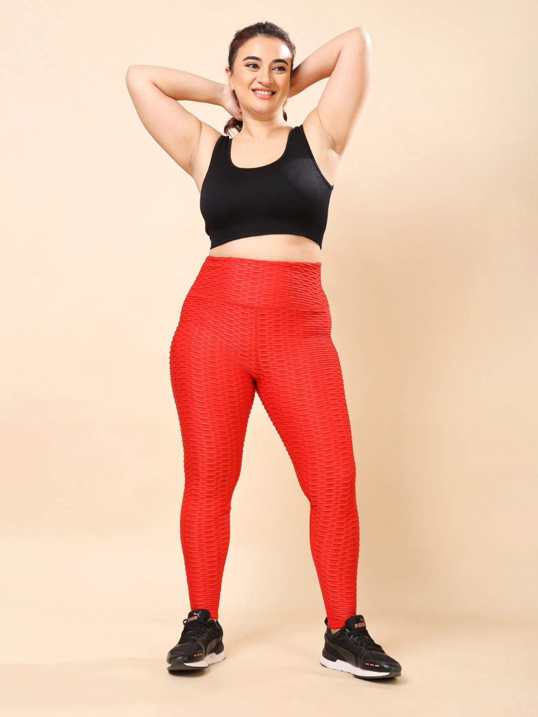 THEFITTHEORY Women Self Design Breathable Ankle-Length Gym Training Tights