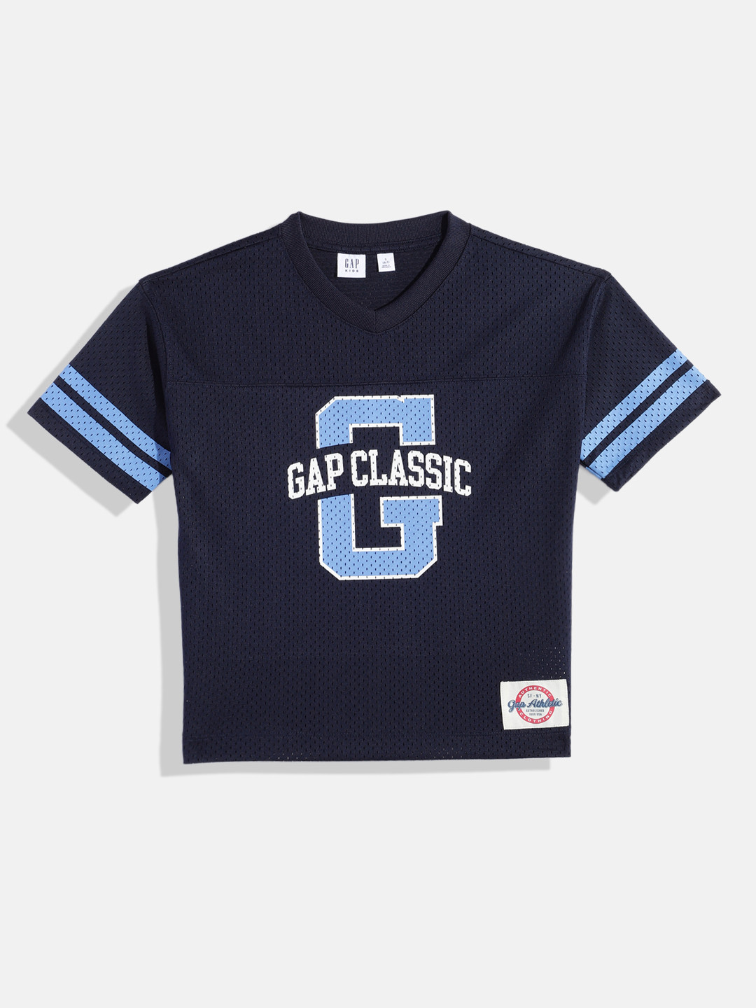 GAP Boys Brand Logo Mesh V-Neck T-shirt
