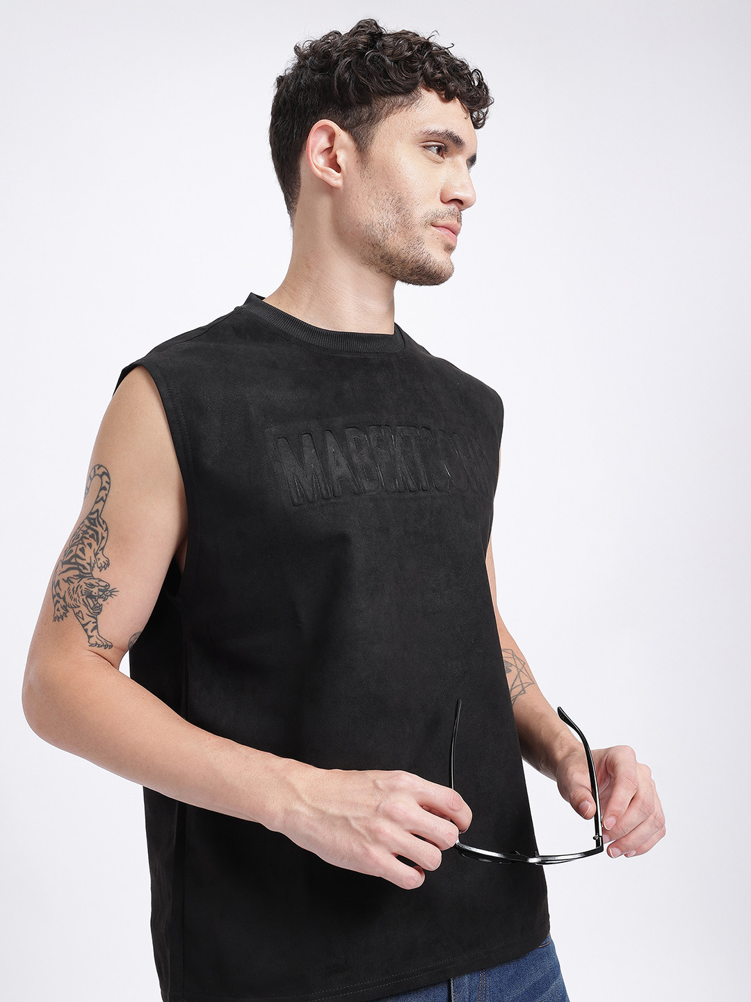 StyleCast x Revolte Typography Design Suede Finish T-shirt