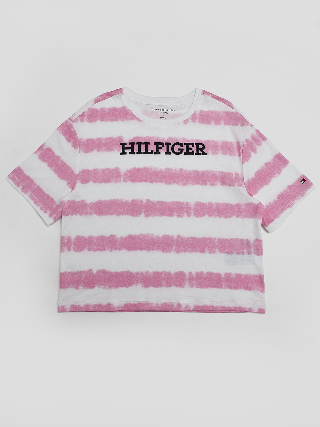 Tommy Hilfiger Girls Brand Logo Printed Pure Cotton Regular-Fit T-shirt