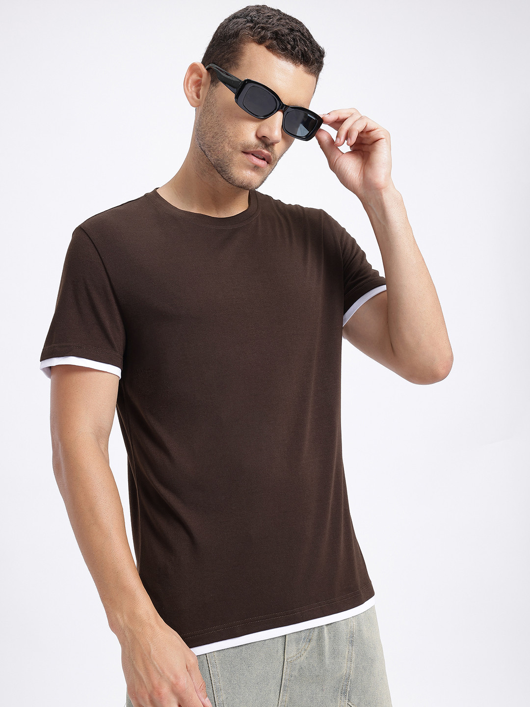 StyleCast x Revolte Contrast Trim Regular Fit T-shirt