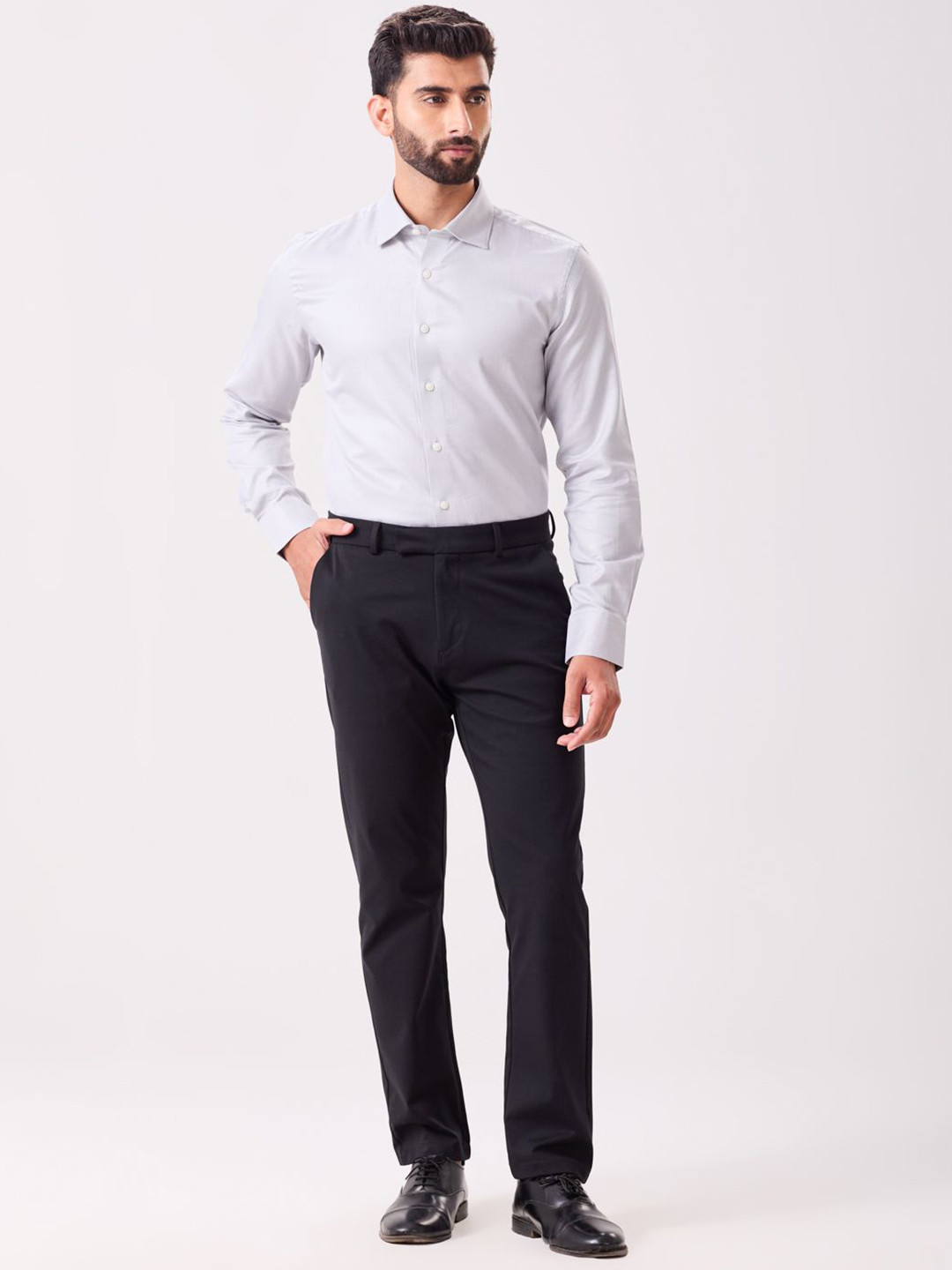 MH&Y Men Urban Slim Slim Fit Mid-Rise Formal Trouser